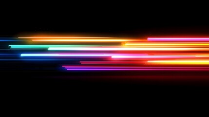 Fototapeta premium Vibrant Light Streaks on Black Background