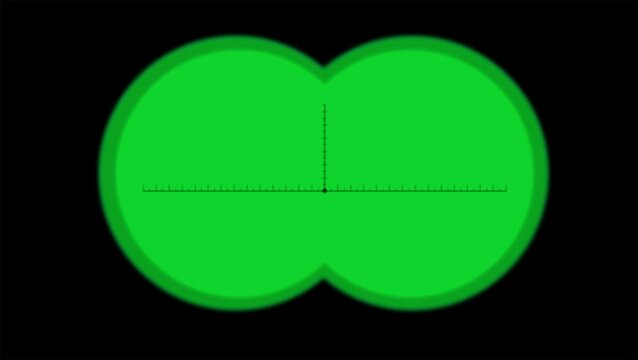 The Binoculars In Green Screen.