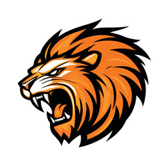 Roaring Lion sports mascot logo vector illustration isolated on white background
