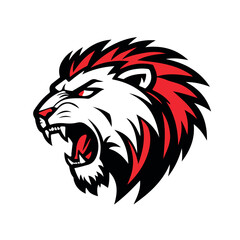 Roaring Lion sports mascot logo vector illustration isolated on white background