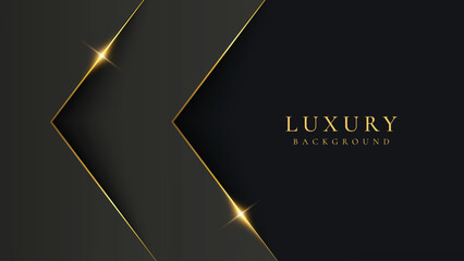 Abstract black and gold lines luxury background