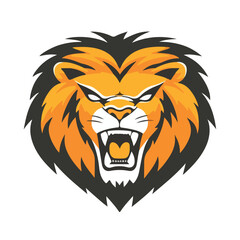 Roaring Lion sports mascot logo vector illustration isolated on white background