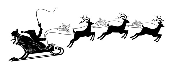 Santa Claus silhouette Christmas background