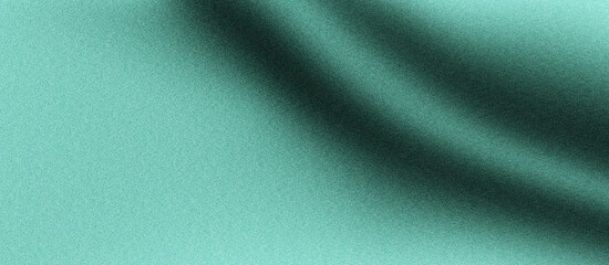 Grainy gradient green color abstract background glowing wave dark backdrop, noise texture banner poster header design 