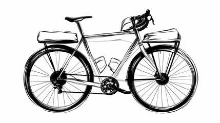 Fototapeta premium Hand Drawn Bicycle Illustration, bike, cycling, sketch, design, graphic