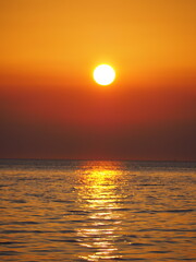 水平線と夕焼け