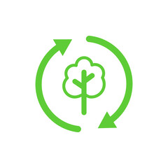 Eco Friendly Growth icon, Commitment to Recycle and Restore
