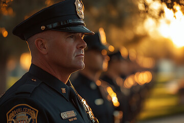 Officers at a memorial ceremony, police and army unite in tribute, paying respect to national heroes