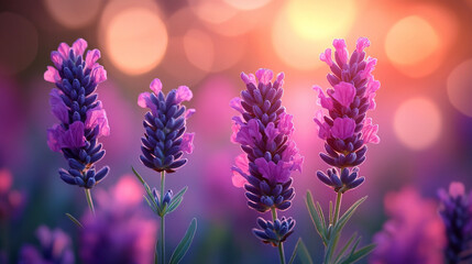 Fragrant lavender flowers close up