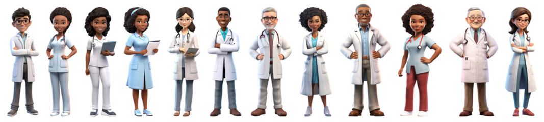Fototapeta premium 3D jobs character png cut out element set