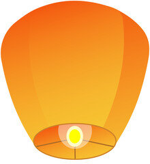 Chinese traditional sky lantern illustration