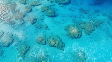 Obraz premium coral blue water in ocean, oceanic view, fantastic view of the ocean