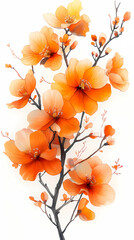 Oncidiums Orchids flowers  Isolated on white background.