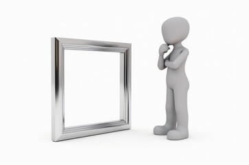 a man symbolizes thoughts, reflection, throwing a cloud of thoughts