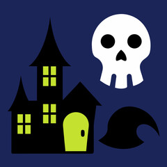 Halloween background with skull