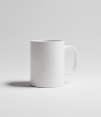 Fototapeta premium A plain white ceramic mug on a minimalist background