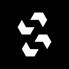 Letter Z arrow abstract negative space logo