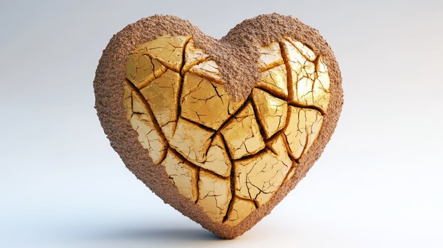 A broken heart cookie, capturing the bittersweet essence of love and loss for valentine's day