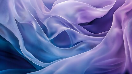 Fototapeta premium Abstract Waves in Cool Shades of Blue and Purple, Creating a Fluid Visual Experience