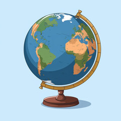 World Globe on Stand Illustration
