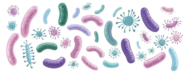 Bacteria Icon: A vector illustration of bacteria isolated on a white background.