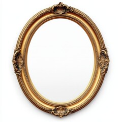 Obraz premium Antique Oval Gold Frame with Decorative Details