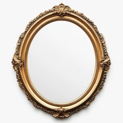 Obraz premium Elegant Oval Gold Antique Frame with Floral Design