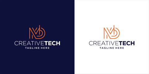 Creative Logo Design Letter MB Monoline, Design Inspiration, Illustration, Vector