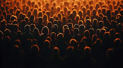 Obraz premium A Contrasting Crowd of Unidentifiable Silhouettes Gathered in the Darkness