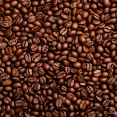Obraz premium Close-up of freshly roasted coffee beans