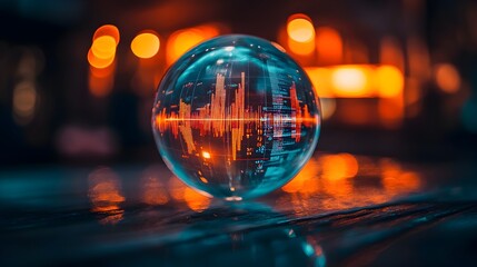Glass Globe Projecting Futuristic Analytics and Data-Driven Insights
