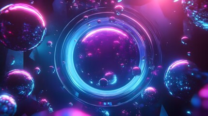 Mesmerizing Gradient Spheres in Vibrant Hues Adorn Frosted Glass Center