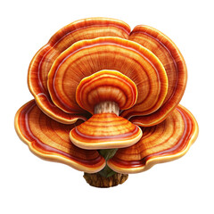 mushroom, ling zhi, dried, isolated, white, background