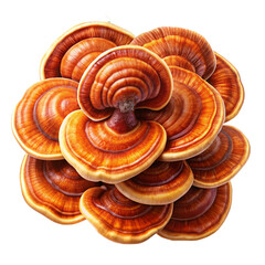 mushroom, ling zhi, dried, isolated, white, background