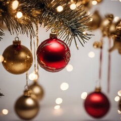 christmas balls on white background