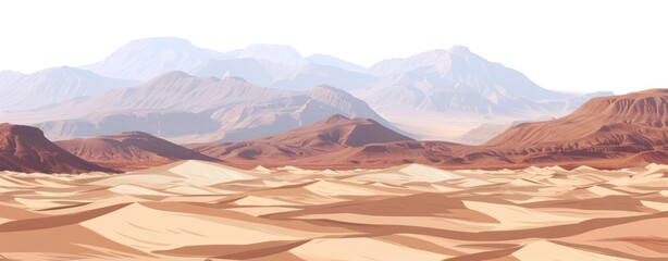 Naklejka premium landscape cartoon mountain desert clip art isolated cut out transparent background horizon wide