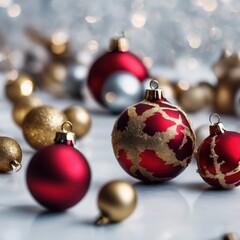 christmas balls on white background