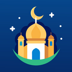 islamic mosque at night