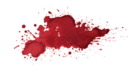 red blood drop on floor isolated cut out transparent background
