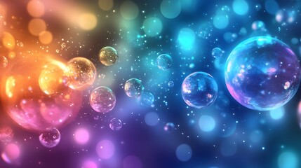 Surreal Floating Spheres Surrounded by Glowing Gradient Backdrop and Frosted Glass Panel