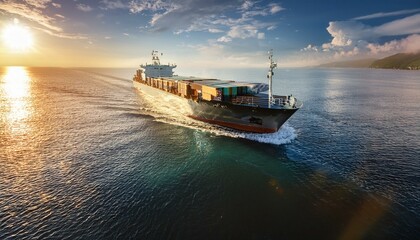 Naklejka premium mega cargo ship 