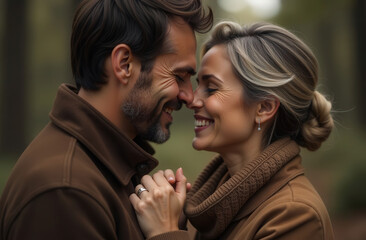 Fototapeta premium couple in love, tender embrace