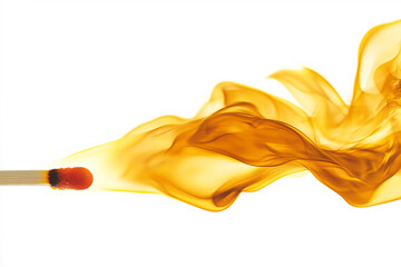 Fiery Match Igniting with Vibrant Red Flame