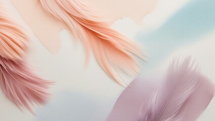 Beautiful Feather Art with Watercolor Effect - Perfect for Backgrounds
