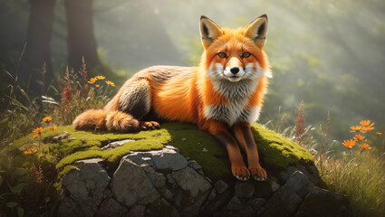 Fototapeta premium red fox vulpes