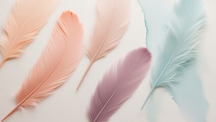 Fototapeta premium Beautiful Feather Art with Watercolor Effect - Perfect for Backgrounds
