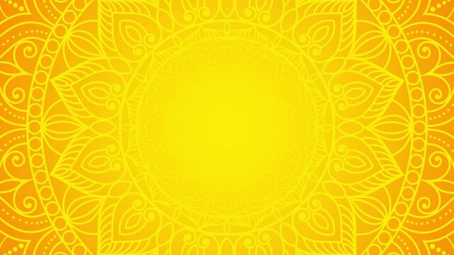 Abstract horizontal mandala 4k video footage, colorful floral vintage decorative element's, Mandala animation with seamless looping, Editable background