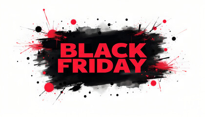 Obraz premium Black Friday Sale Banner with Bold Red and Black Paint Splatter Design