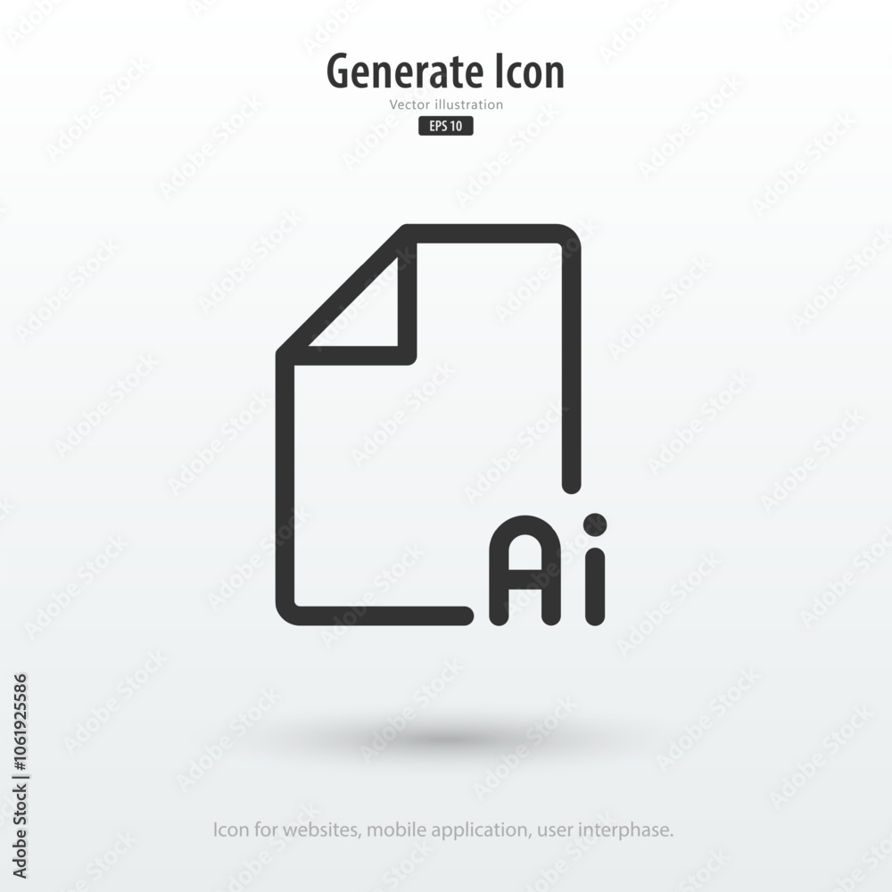Aufkleber AI-generated document icon. Document generated by Machine learning. Artificial intelligence technology. Icon element for application and web. Vector illustration.