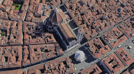 Italy, Florence, bird's-eye view, in summer